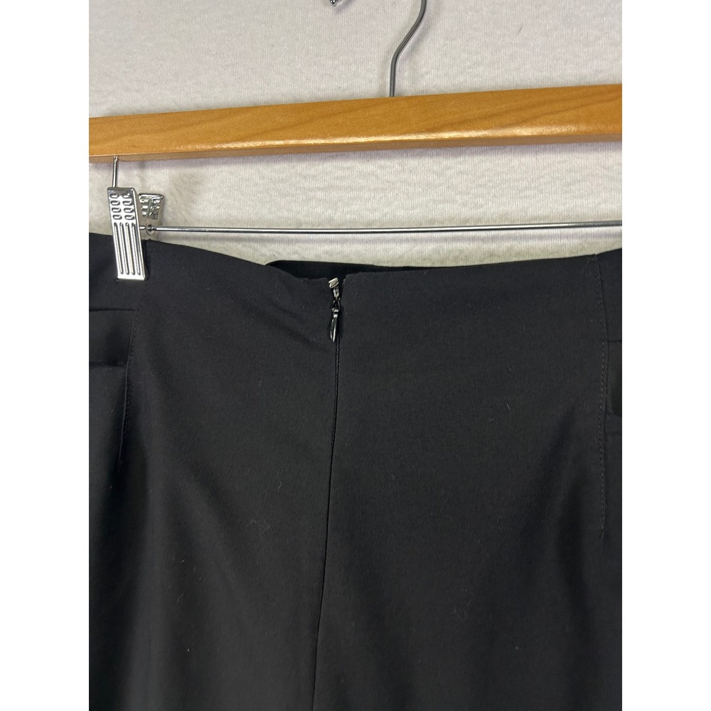 Dark‎ Academia Worthington Womens 12 Black Pleated Gold Button Wide Leg Culottes - Picture 4 of 14